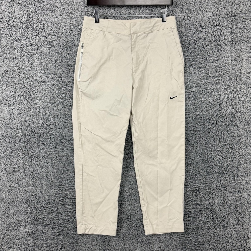 Nike Pants Mens 30 Beige Twill Slim Tapered Khakis Zip Pocket DD7032-104